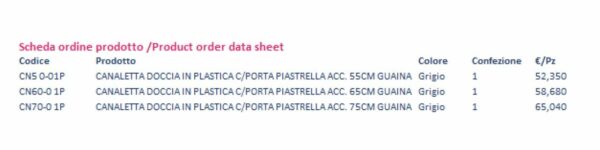 CANALETTA DOCCIA CON PORTA PIASTRELLA