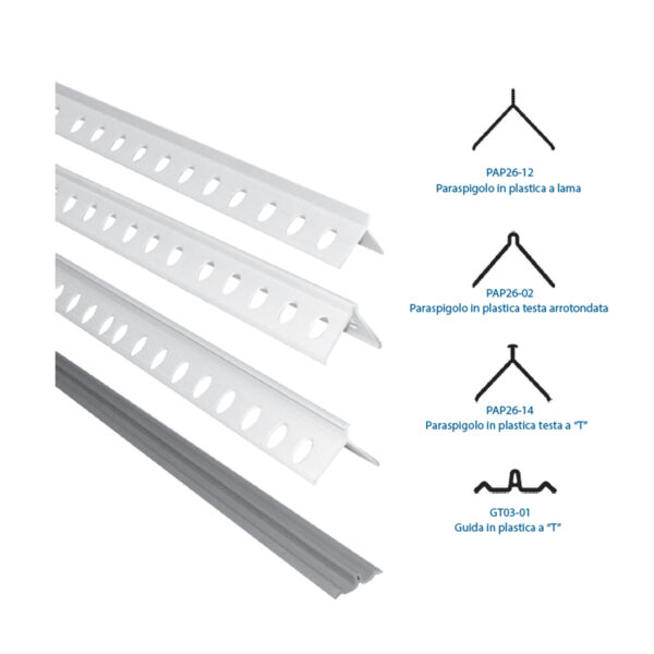 PARASPIGOLI IN PLASTICA E GUIDA “T”