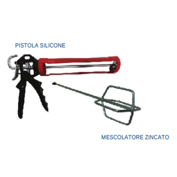 PISTOLA SILICONE E MISCELATORE ZINCATO